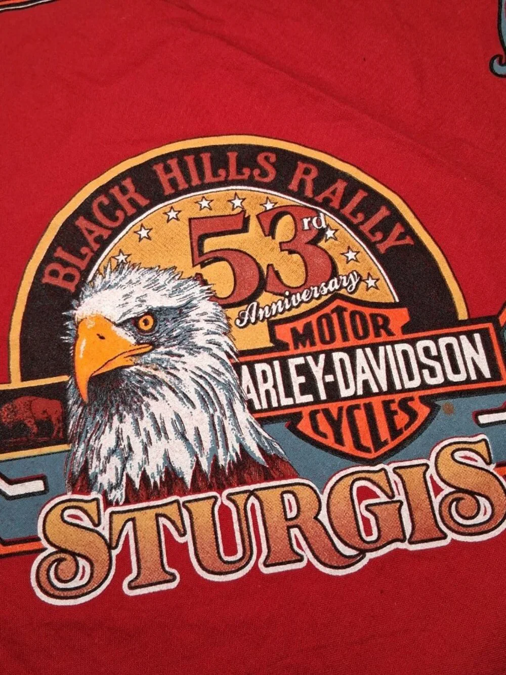Sturgis Black Hills Rally Bandana Harley Davidson Motorcycles Red Biker 53rd '93